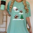 Xmas Lighting Tree Santa Riding Boston Terrier Christmas Women's Comfort Colors T-Shirt Chalky Mint