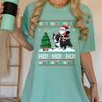 Xmas Tree Lighting Santa Riding Boston Terrier Christmas Women's Comfort Colors T-Shirt Chalky Mint