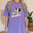 Ballaholic Boston Terrier Dog Chasing Bostie Ball Women's Comfort Colors T-Shirt Violet