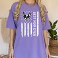 Best Boston Terrier Dog Mom Ever USA Flag For Men Women Kids Women's Comfort Colors T-Shirt Violet
