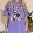 My Birthday Colorful Costume Boston Terrier Party Women's Comfort Colors T-Shirt Violet