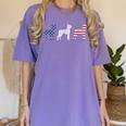 Boston Terrier 4th Of July Dog Patriotic USA Flag Man Woman Women's Comfort Colors T-Shirt Violet