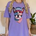Boston Terrier 4th Of July US Merica Bostie Dog Patriotic For Men Women Kids Women's Comfort Colors T-Shirt Violet
