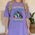 Boston Terrier American Gentleman Bibliophile Book Lover Women's Comfort Colors T-Shirt Violet