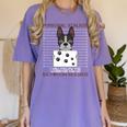 Boston Terrier American Gentleman Personal Stalker Dog Lover Women's Comfort Colors T-Shirt Violet