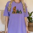 Boston Terrier Bigfoot Dog Walking Dog Mom Dad Kids Women's Comfort Colors T-Shirt Violet