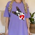 Boston Terrier Bostie Dog Kids Women Girls Women's Comfort Colors T-Shirt Violet