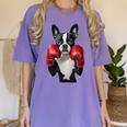 Boston Terrier Boxing Women's Comfort Colors T-Shirt Violet