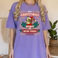 Boston Terrier My Christmas Spirit Dog Santa Claus X-Mas Women's Comfort Colors T-Shirt Violet