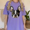 Boston Terrier Cute Puppy Face Dog Lover Pet Owner Women's Comfort Colors T-Shirt Violet