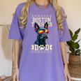 Boston Terrier Dad Boston Bull Bostie Dog Women's Comfort Colors T-Shirt Violet
