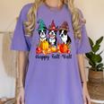 Boston Terrier Dog Lover Fall Ya'Ll Halloween Costume Men Women Women's Comfort Colors T-Shirt Violet