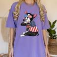 Boston Terrier Dog Merica 4th Of July Usa American Flag Men Women's Comfort Colors T-Shirt Violet