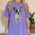 Boston Terrier Dog Motif Pet Art Boston Terrier Men Women Kids Women's Comfort Colors T-Shirt Violet
