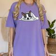 Boston Terrier Dog Official Sleeping Men Women Girls Kids Women's Comfort Colors T-Shirt Violet