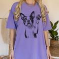 Boston Terrier Dog Raising Paw Idea Men Women Women's Comfort Colors T-Shirt Violet
