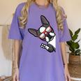Boston Terrier Dog From Side Boston Bull Women's Comfort Colors T-Shirt Violet