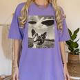 Boston Terrier Dog UFO Alien Extraterrestrial Selfie Women's Comfort Colors T-Shirt Violet