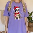 Boston Terrier Dog Ugly Christmas Dog Xmas For Men Women Kids Women's Comfort Colors T-Shirt Violet