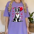Boston Terrier Dog Valentine's Day Dog Owner Valentine Women's Comfort Colors T-Shirt Violet