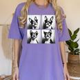 Boston Terrier Dogs With Sunglasses Photo Pets Meme Women's Comfort Colors T-Shirt Violet