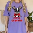 Boston Terrier Grandma Dog Lovers Puppy Bostie Owner Women's Comfort Colors T-Shirt Violet