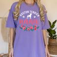 Boston Terrier Grandma Nana Dog Lover Christmas Women's Comfort Colors T-Shirt Violet