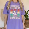 Boston Terrier Grandpa Dog Lover Father's Day Women's Comfort Colors T-Shirt Violet