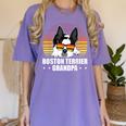 Boston Terrier Grandpa Dog Owner Boston Terrier Women's Comfort Colors T-Shirt Violet