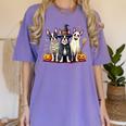 Boston Terrier Halloween Costume Mummy Witch Ghost Dog Lover For Men Women Kids Women's Comfort Colors T-Shirt Violet