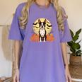 Boston Terrier Halloween Dog Lover Pumpkin Costume Women's Comfort Colors T-Shirt Violet