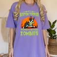 Boston Terrier Halloween Zombie American Gentleman Dog Lover Women's Comfort Colors T-Shirt Violet