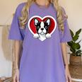 Boston Terrier Heart Cute Puppy Lover Or Dog Owner Women's Comfort Colors T-Shirt Violet