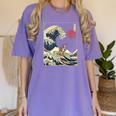 Boston Terrier Japanese Kanagawa Wave Surf Dog Women's Comfort Colors T-Shirt Violet
