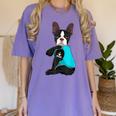 Boston Terrier I Love Mom Apparel Women's Comfort Colors T-Shirt Violet