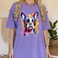 Boston Terrier Lover Pop Art Color Boston Terrier Dog For Men Women Girls Kids Women's Comfort Colors T-Shirt Violet