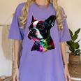 Boston Terrier Lovers Colorful Pop Art Boston Terrier Women's Comfort Colors T-Shirt Violet