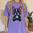 Boston Terrier Lovers Gaming Headphones Boston Terrier Women's Comfort Colors T-Shirt Violet