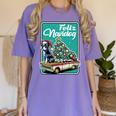 Boston Terrier Merry Christmas Tree Truck Dog X-Mas Women's Comfort Colors T-Shirt Violet