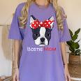 Boston Terrier Mom Bostie Women Girls Women's Comfort Colors T-Shirt Violet