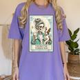 Boston Terrier Mom Skeleton Tarot Card Witch Vibes Dog Mom Women's Comfort Colors T-Shirt Violet