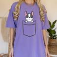 Boston Terrier In The Pocket Cute Boston Terrier Dog For Men Women Girls Kids Women's Comfort Colors T-Shirt Violet