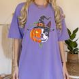 Boston Terrier Pumpkin Jack O Lantern Halloween Women's Comfort Colors T-Shirt Violet