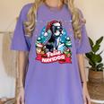 Boston Terrier Santa Claus Coffee Mug Merry Christmas Dogs Women's Comfort Colors T-Shirt Violet