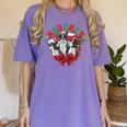 Boston Terrier Santa Claus Elf Reindeer Christmas Dog X-Mas Women's Comfort Colors T-Shirt Violet