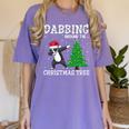 Boston Terrier Santa Hat Dabbing Around The Christmas Tree Women's Comfort Colors T-Shirt Violet