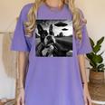 Boston Terrier Graphic Selfie With UFOs Weird Aliens Women's Comfort Colors T-Shirt Violet
