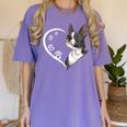 Boston Terrier Shirts For Women Girls Kids Heart Cute Women's Comfort Colors T-Shirt Violet