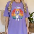 Boston Terrier UFO Alien Boston Terrier Dog Mom Dad Women's Comfort Colors T-Shirt Violet