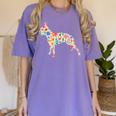 Boston Terrier Watercolor Flowers Women's Comfort Colors T-Shirt Violet